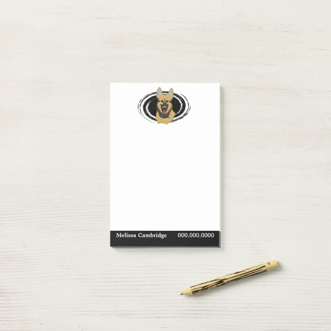 Notas Post-it® Perro pastor alemán personalizado (Escritorio)