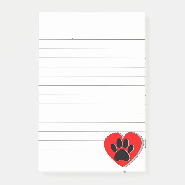 Notas Post-it® Perro Paw Cardilla Dibujando Llenos (Anverso)