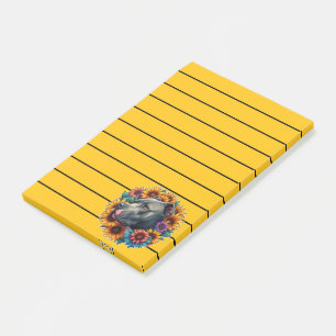 Notas Post-it® Perro Pitbull rodeado de girasoles vibrantes