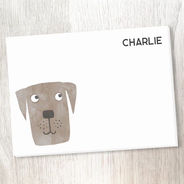 Notas Post-it® Perro recuperador de chocolate personalizado (Chocolate Labrador Retriever Dog personalized name Post It notes)