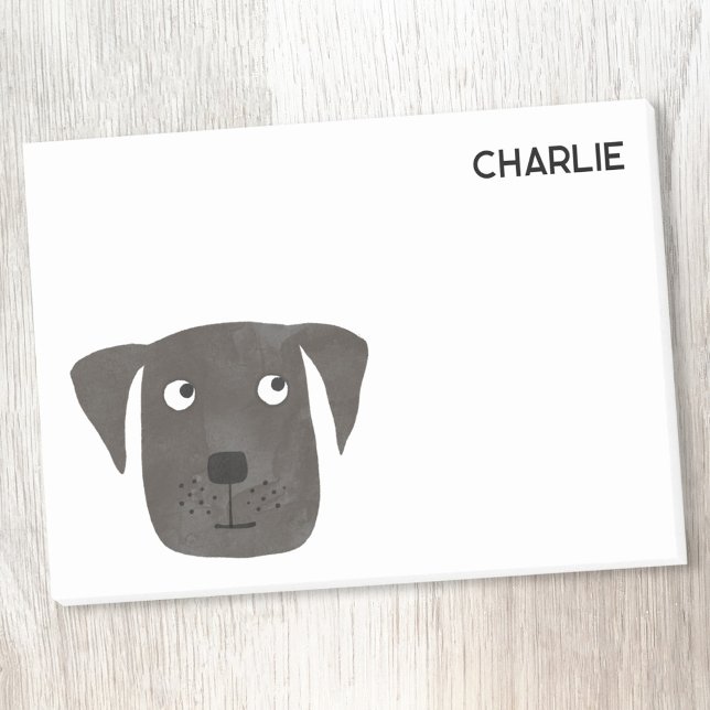 Notas Post-it® Perro recuperador de labrador negro personalizado (Black Labrador Retriever Dog personalized name Post It notes)