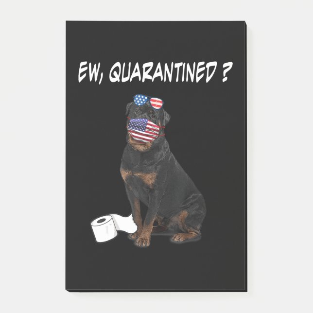 Notas Post-it® Perro Rottweiler Perro Cuanteado Con Cara (Anverso)