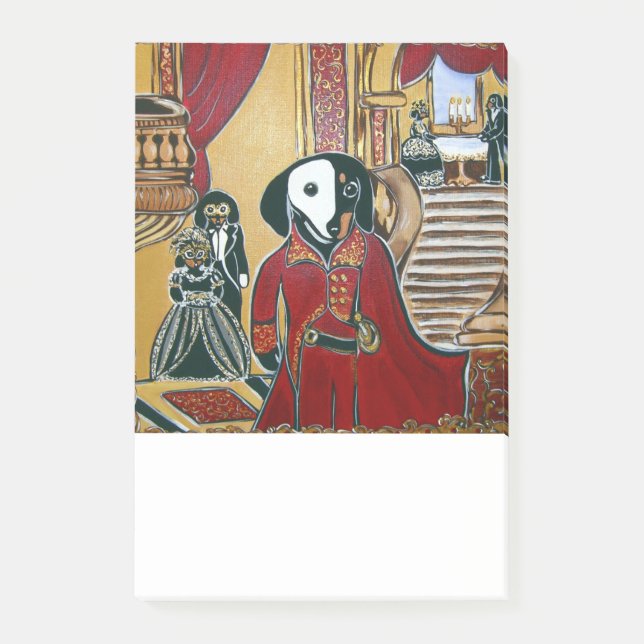 NOTAS POST-IT® PERRO SALCHICHA DE DISFRAZ (Anverso)