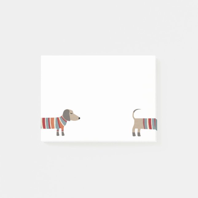Notas Post-it® Perro salchicha divertido (Anverso)