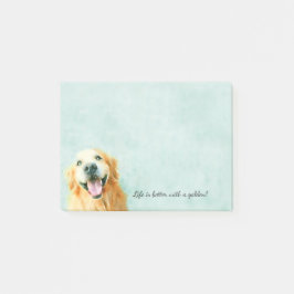 Notas Post-it® Perro sonriente del golden retriever en acuarela