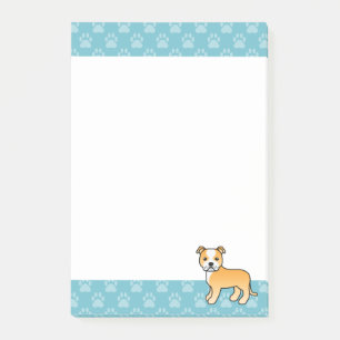 Notas Post-it® Perro Staffordshire Bull Terrier de color cervato