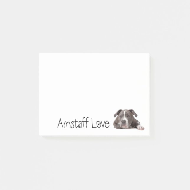 Notas Post-it® Perro Terrier Perro Griego Americano Staffordshire (Anverso)