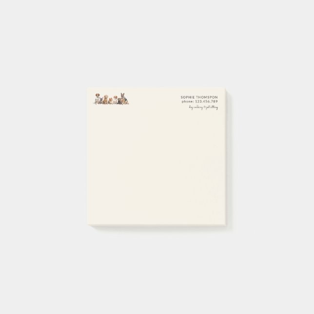 Notas Post-it® Perro y mascotas caminando (Anverso)