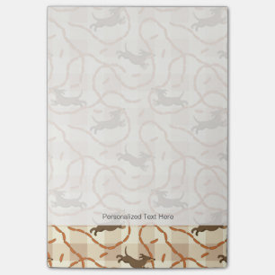 Notas Post-it® perros afortunados con fondo de salchichas
