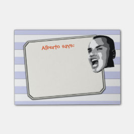 Notas Post-it® Persona que grita en rayas azules en colores