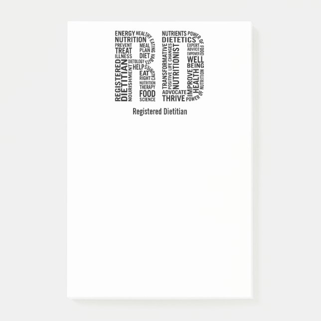 Notas Post-it® Personalice al dietético registrado nombre RD (Anverso)