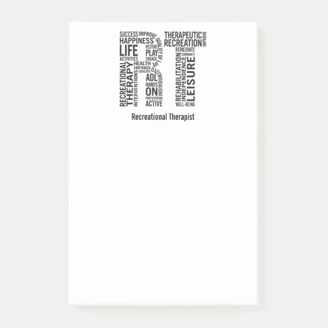 Notas Post-it® Personalice al terapeuta recreativo conocido RT (Anverso)