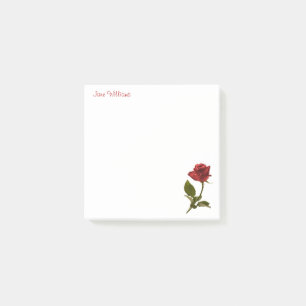 Notas Post-it® Personalice: Fotografía floral - un rosa rojo