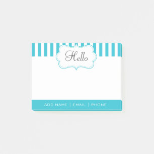 Notas Post-it® Personalice las rayas azules de la aguamarina con