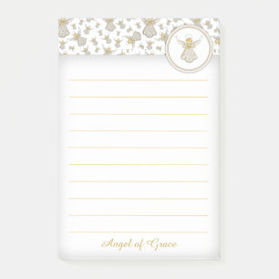 Notas Post-it® Personalice: Navidad de oro "ángel de la
