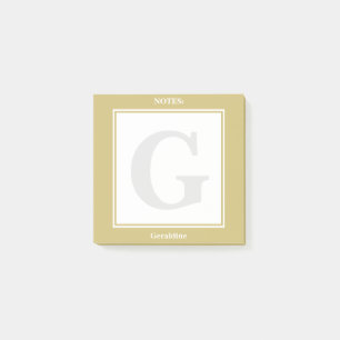 Notas Post-it® Personalice: Oro minimalista y geométrico blanco