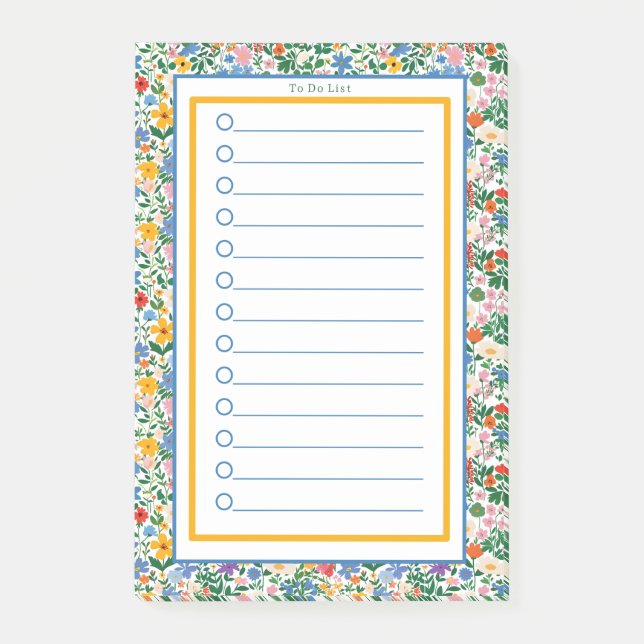 Notas Post-it® Personalised Happy Floral Botanical To Do List. (Anverso)