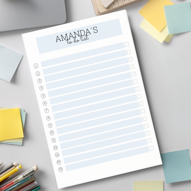 Notas Post-it® Personalisierbare Modern Blau Weiß Klebeze (Modern Custom Blue White Post-it Notes)