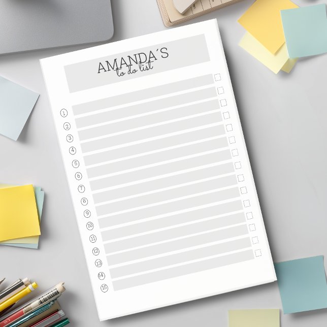 Notas Post-it® Personalisierbare Modern Grau Weiß Klebeze (Modern Custom Gray White Post-it Notes)