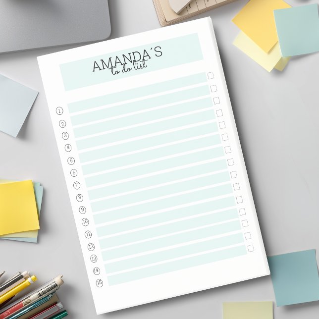 Notas Post-it® Personalisierbare Modern Mint Weiß Post-it Klebeze (Modern Custom Mint White Post-it Notes)