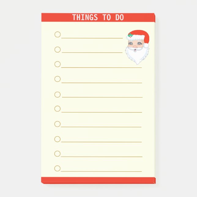 Notas Post-it® Personalizable de cosas que hacer y Santa Claus (Anverso)
