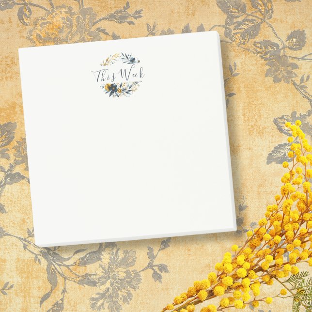 Notas Post-it® Personalizable de guirnaldas florales clásicas y o (Subido por el creador)