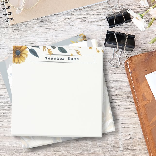 Notas Post-it® Personalizable de las flores acuáticas azul y oro  (Subido por el creador)