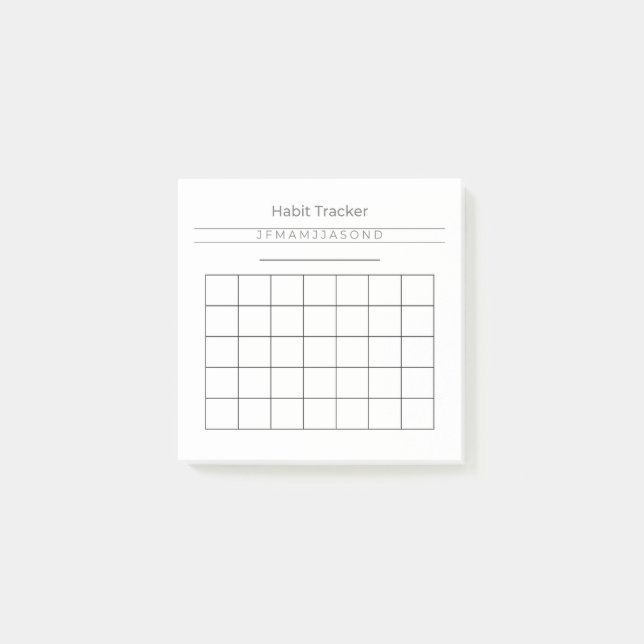 Notas Post-it® Personalizable Habit Tracker Post It Notes 3" x 3" (Anverso)