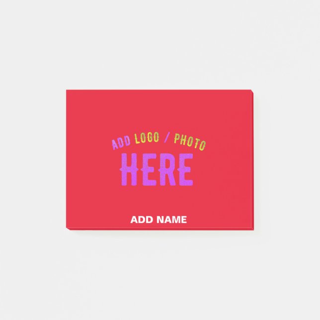 NOTAS POST-IT® PERSONALIZABLE MODERNO ESTILO MARCA VERIFICADA ROJ (Anverso)