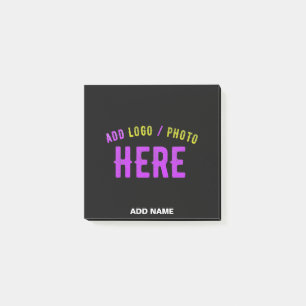 NOTAS POST-IT® PERSONALIZABLE MODERNO ESTILO NEGRO VERIFICADO MAR
