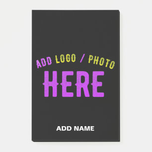 NOTAS POST-IT® PERSONALIZABLE MODERNO ESTILO NEGRO VERIFICADO MAR