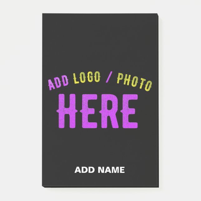 NOTAS POST-IT® PERSONALIZABLE MODERNO ESTILO NEGRO VERIFICADO MAR (Anverso)
