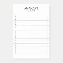 Notas Post-it® Personalizable moderno Simpel Blanco
