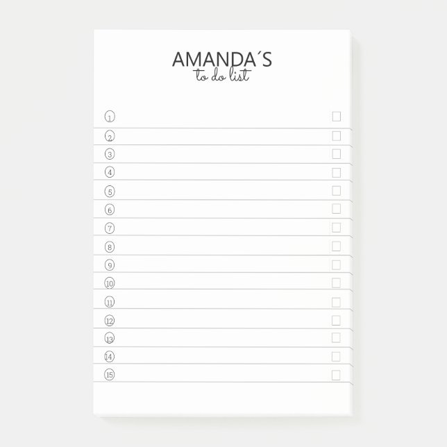 Notas Post-it® Personalizable moderno Simpel Blanco (Anverso)