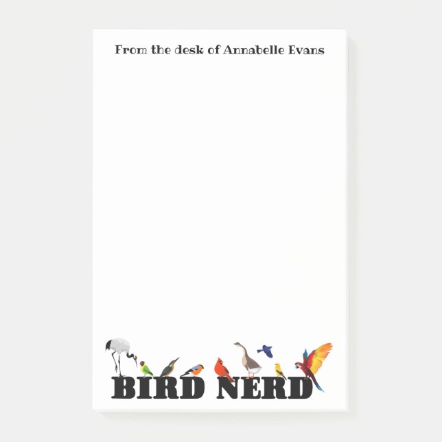 Notas Post-it® Personalización audaz de Bird Nerd (Anverso)