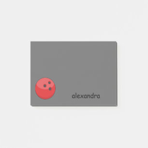 Notas Post-it® Personalización de la bola de bolos rojos
