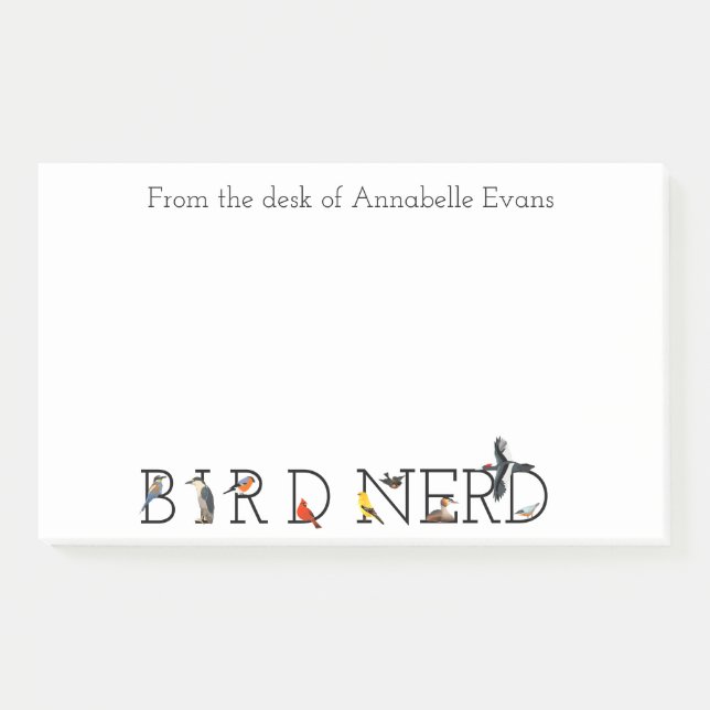 Notas Post-it® Personalización de la colección clásica Bird Nerd (Anverso)
