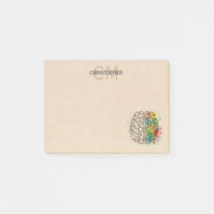 Notas Post-it® Personalización Del Cerebro Humano De Izquierda Y