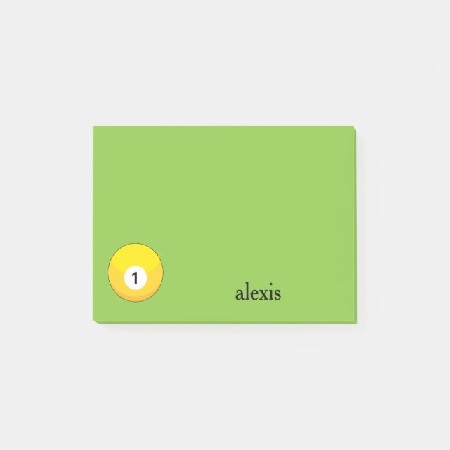 Notas Post-it® Personalización del número uno de la bola de billa (Anverso)