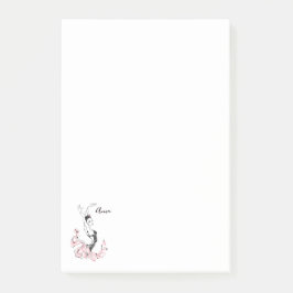 Notas Post-it® Personalización del sketch de Ballerina en rosa