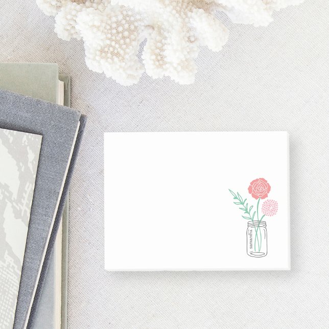 Notas post-it personalizadas | Botánico Mason Jar (Subido por el creador)