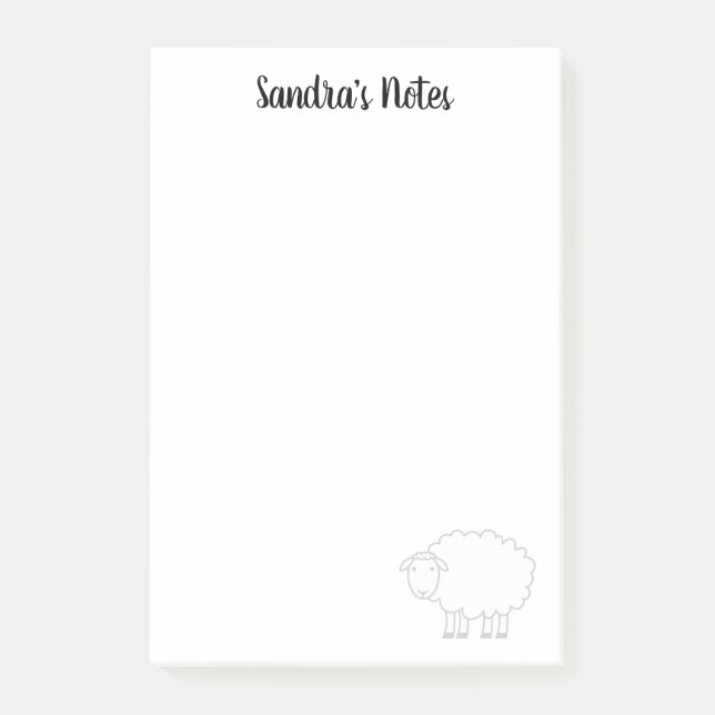 Notas Post-it® personalizadas con ovejas lindas (Anverso)