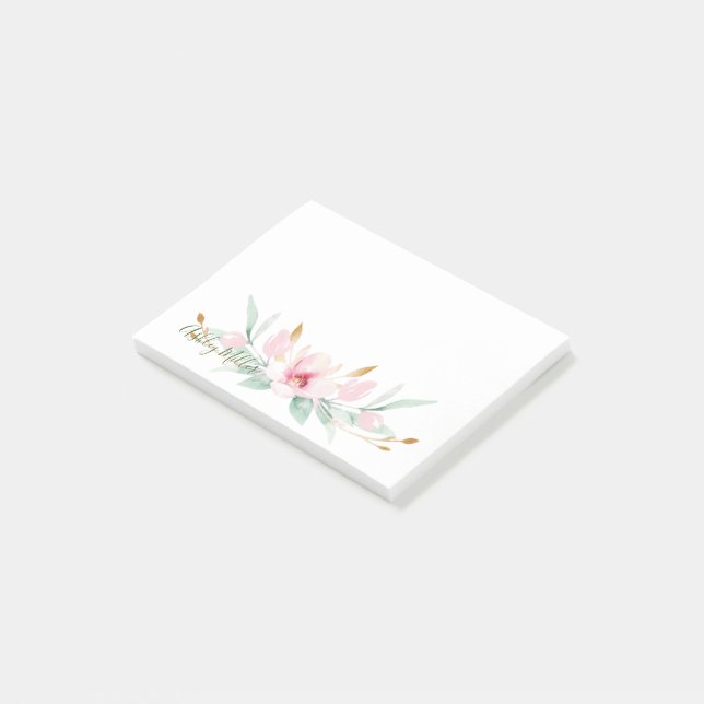 Notas Post-it personalizadas de floral (En perspectiva)