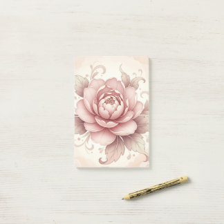 Notas Post-it® personalizadas de flores rosadas el