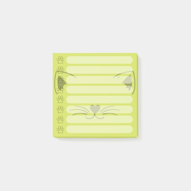 Notas Post-it personalizadas de gatos adorables (Anverso)