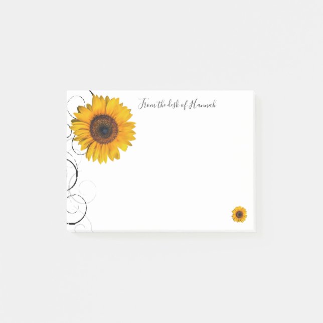 Notas post-it personalizadas de girasol (Anverso)