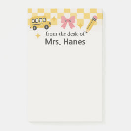 Notas post-it personalizadas del profesor de table