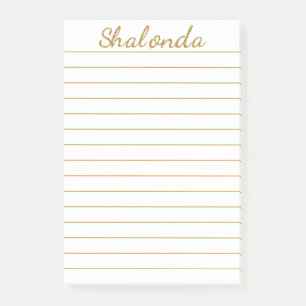 Notas Post-it® personalizadas Gold Striped 4 x 6