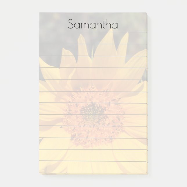 Notas Post-it® personalizadas Sunflower 4" x 6" (Anverso)