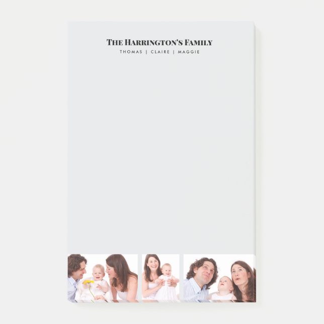 Notas Post-it® Personalizado 3 secciones Collage de fotos de fami (Anverso)